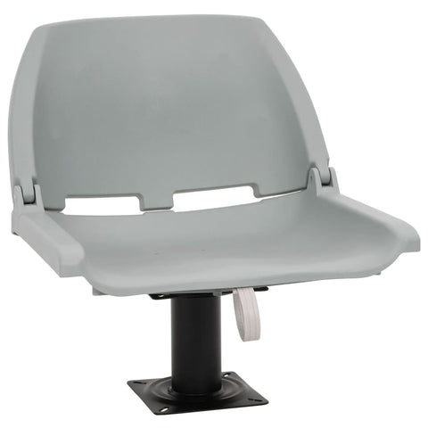 Set Sedile Barca Pieghevole 2pz Senza Cuscino Grigio 48x51x41cm