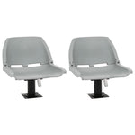 Set Sedile Barca Pieghevole 4pz Senza Cuscino Grigio 48x51x41cm