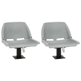 Set Sedile Barca Pieghevole 4pz Senza Cuscino Grigio 48x51x41cm