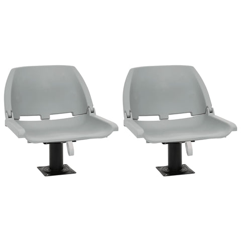 Set Sedile Barca Pieghevole 4pz Senza Cuscino Grigio 48x51x41cm