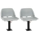 Set Sedile Barca Pieghevole 4pz Senza Cuscino Grigio 48x51x41cm