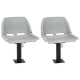 Set Sedile Barca Pieghevole 4pz Senza Cuscino Grigio 48x51x41cm