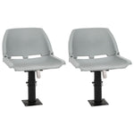Set Sedile Barca Pieghevole 4pz Senza Cuscino Grigio 48x51x41cm