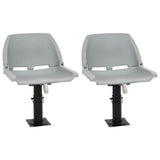 Set Sedile Barca Pieghevole 4pz Senza Cuscino Grigio 48x51x41cm