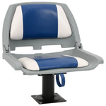 Set Sedile per Barca Pieghevole 2pz Blu e Bianco 48x51x41 cm