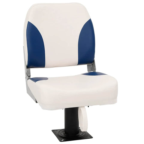 Set Sedile per Barca Pieghevole 2pz Blu e Bianco 41x36x48 cm