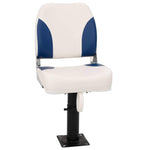Set Sedile per Barca Pieghevole 2pz Blu e Bianco 41x36x48 cm