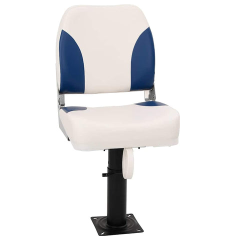 Set Sedile per Barca Pieghevole 2pz Blu e Bianco 41x36x48 cm