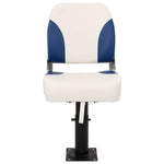 Set Sedile per Barca Pieghevole 2pz Blu e Bianco 41x36x48 cm