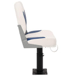 Set Sedile per Barca Pieghevole 2pz Blu e Bianco 41x36x48 cm