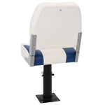 Set Sedile per Barca Pieghevole 2pz Blu e Bianco 41x36x48 cm