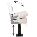 Set Sedile per Barca Pieghevole 2pz Blu e Bianco 41x36x48 cm