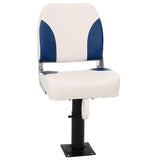 Set Sedile per Barca Pieghevole 4 pz Blu e Bianco 41x36x48 cm