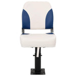 Set Sedile per Barca Pieghevole 4 pz Blu e Bianco 41x36x48 cm