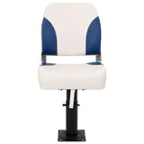 Set Sedile per Barca Pieghevole 4 pz Blu e Bianco 41x36x48 cm
