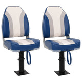 Set Sedile da Barca Pieghevole 4 pz con Schienale Alto
