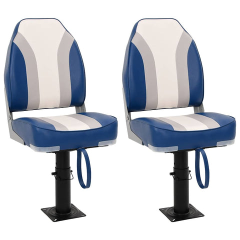 Set Sedile da Barca Pieghevole 4 pz con Schienale Alto