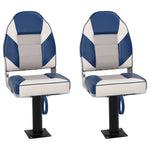 Set Sedile da Barca Pieghevole 4 pz con Schienale Alto
