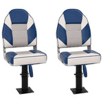 Set Sedile da Barca Pieghevole 4 pz con Schienale Alto