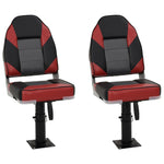Set Sedile da Barca Pieghevole 4 pz con Schienale Alto