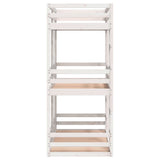 Letto a Castello Triplo Bianco 75x190 cm Legno Massello di Pino