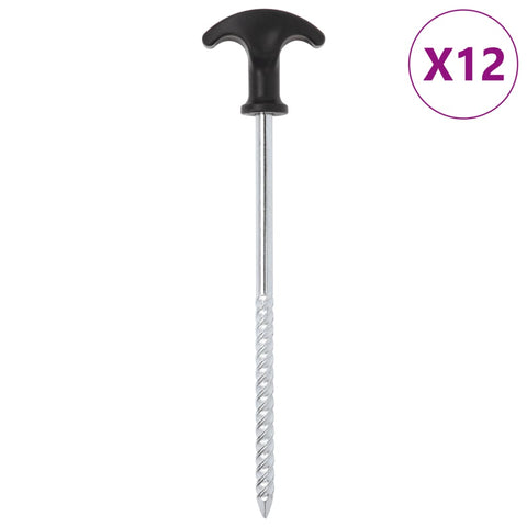 Picchetti per Tenda 12 pz 20 cm 7 mm in Acciaio Zincato