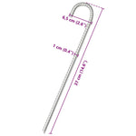 Picchetti per Tenda 12 pz 37 cm 10 mm in Acciaio Zincato