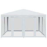 Tenda per Feste con 8 Pareti Laterali in Rete Bianco 4x4 m HDPE