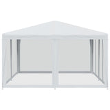 Tenda per Feste con 8 Pareti Laterali in Rete Bianco 4x4 m HDPE