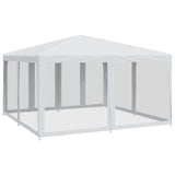 Tenda per Feste con 8 Pareti Laterali in Rete Bianco 4x4 m HDPE