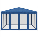 Tenda per Feste con 8 Pareti Laterali in Rete Blu 4x4 m HDPE