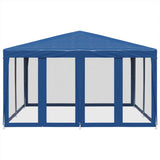 Tenda per Feste con 8 Pareti Laterali in Rete Blu 4x4 m HDPE