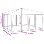 Tenda per Feste con 8 Pareti Laterali in Rete Blu 4x4 m HDPE