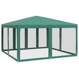 Tenda per Feste con 8 Pareti Laterali in Rete Verde 4x4 m HDPE