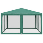 Tenda per Feste con 8 Pareti Laterali in Rete Verde 4x4 m HDPE