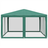 Tenda per Feste con 8 Pareti Laterali in Rete Verde 4x4 m HDPE