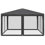 Tenda per Feste con 8 Pareti in Rete Antracite 4x4 m in HDPE