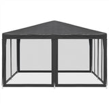 Tenda per Feste con 8 Pareti in Rete Antracite 4x4 m in HDPE