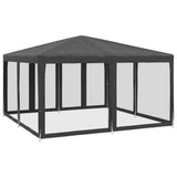 Tenda per Feste con 8 Pareti in Rete Antracite 4x4 m in HDPE