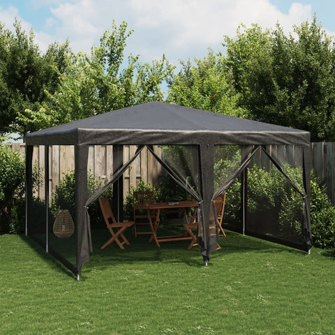 Tenda per Feste con 8 Pareti in Rete Antracite 4x4 m in HDPE