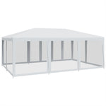 Tenda per Feste con 10 Pareti Laterali in Rete Bianca 6x4m HDPE