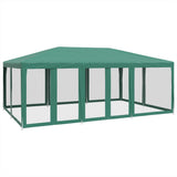 Tenda per Feste con 10 Pareti Laterali in Rete Verde 6x4 m HDPE