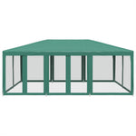 Tenda per Feste con 10 Pareti Laterali in Rete Verde 6x4 m HDPE