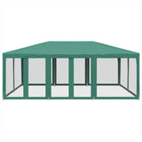 Tenda per Feste con 10 Pareti Laterali in Rete Verde 6x4 m HDPE