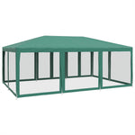 Tenda per Feste con 10 Pareti Laterali in Rete Verde 6x4 m HDPE