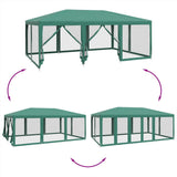 Tenda per Feste con 10 Pareti Laterali in Rete Verde 6x4 m HDPE