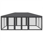 Tenda per Feste con 10 Pareti in Rete Antracite 6x4 m in HDPE