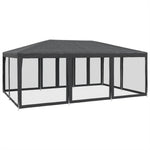 Tenda per Feste con 10 Pareti in Rete Antracite 6x4 m in HDPE