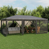 Tenda per Feste con 10 Pareti in Rete Antracite 6x4 m in HDPE