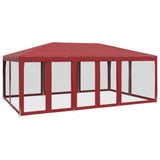 Tenda per Feste con 10 Pareti Laterali in Rete Rossa 6x4 m HDPE